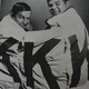 Sim and Charlie Warriax, two members of the Lumbee Nation, display a captured KKK banner.